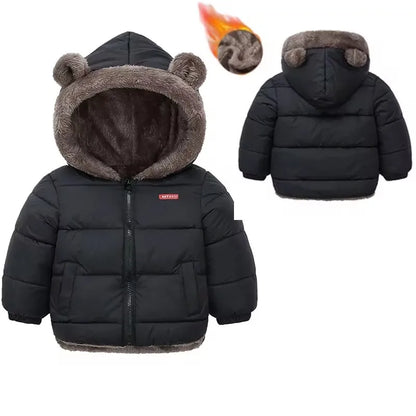 Boys Girls Thick Winter Kids Padded Fleece Warm Cashmere Snowsuit Coats
