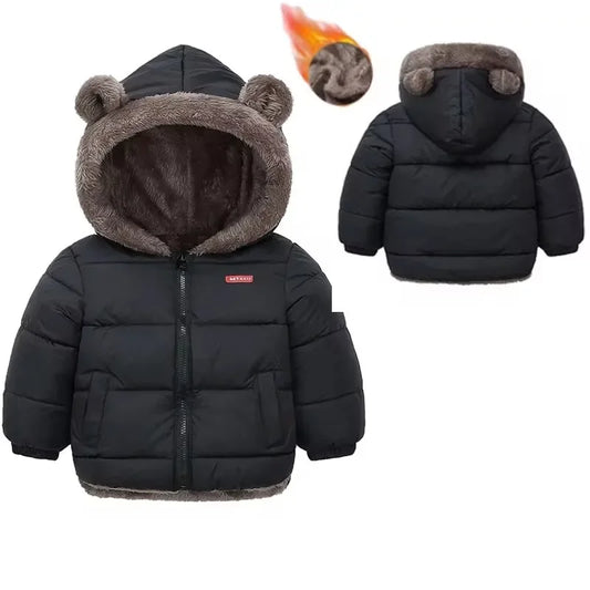 Boys Girls Thick Winter Kids Padded Fleece Warm Cashmere Snowsuit Coats