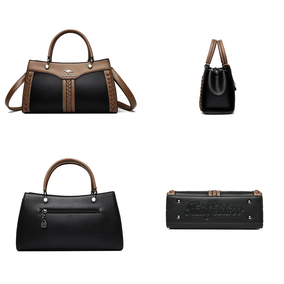 Luxury Multi Layered High Quality Soft Leather Messenger Bag