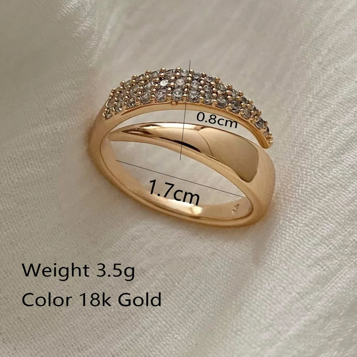 Korean Exquisite Geometric Round Luxury Zircon Ring