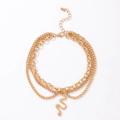 Bohemia Gold Snake Ankle Bracelet Set