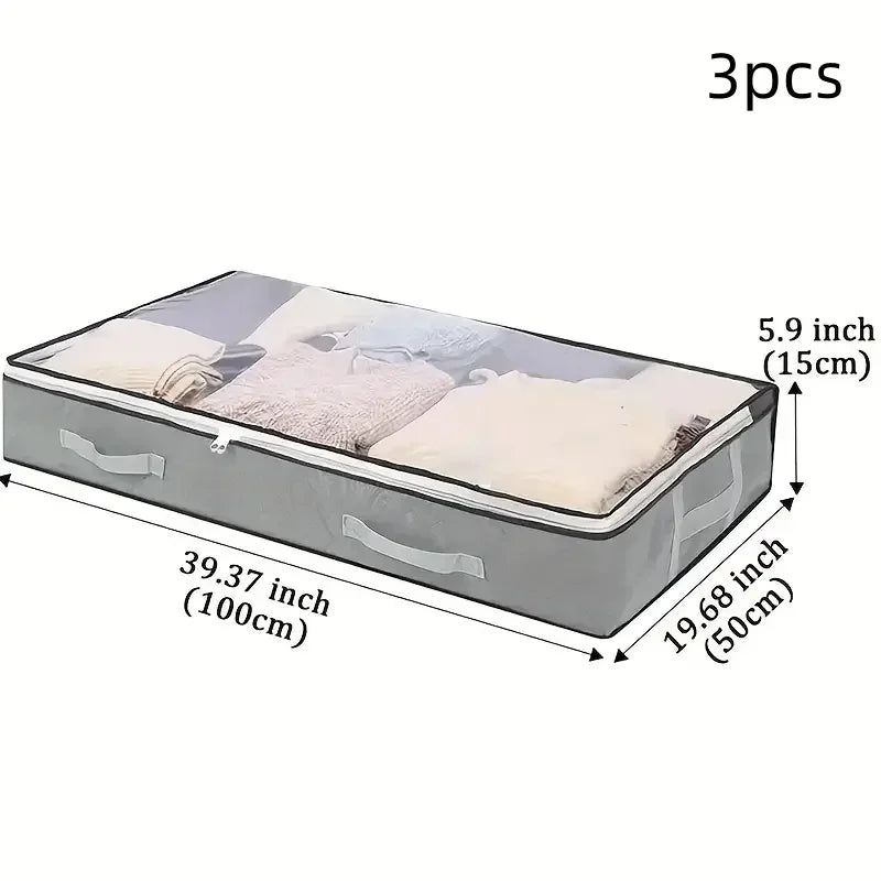 1pc/2pcs/3pcs Dustproof Under Bed Storage Box