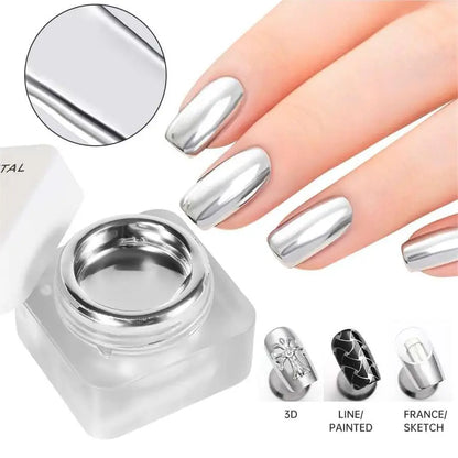 Mirror Metal Gel Silver Rose Golden Nail Polish