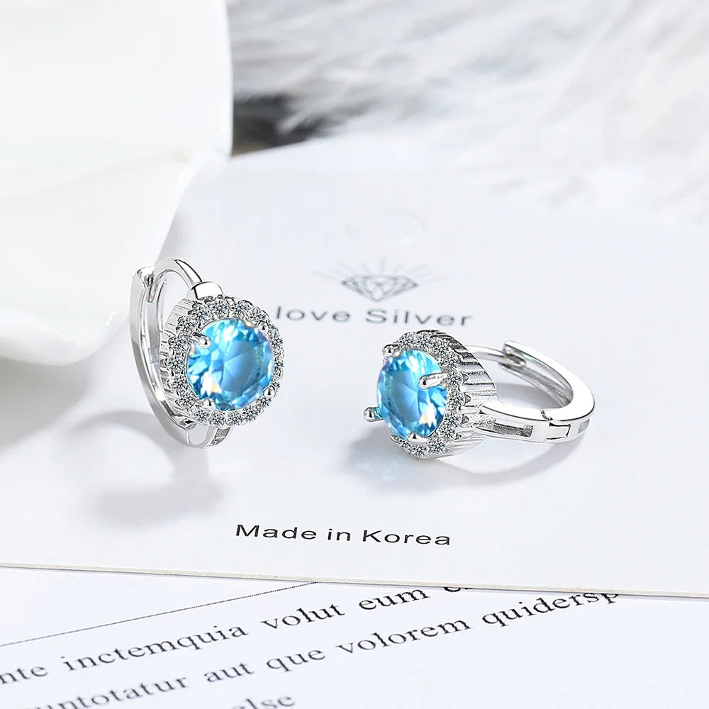 925 Sterling Silver Multiple zircon Earring