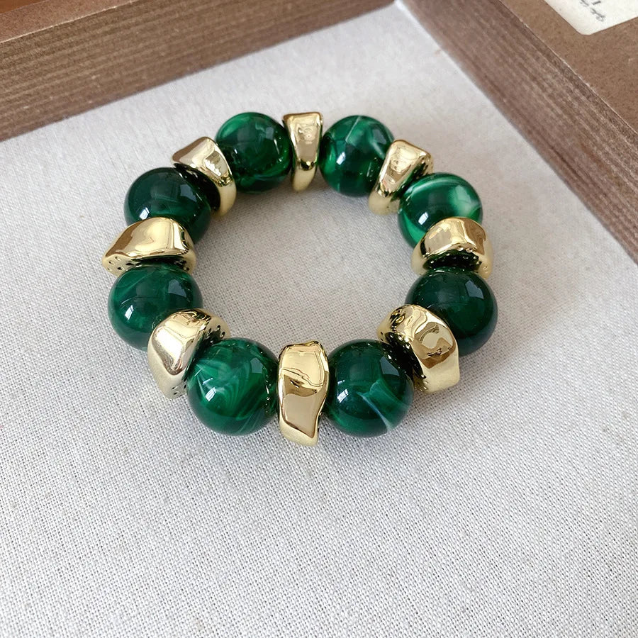 Acrylic Irregular Square Round Beaded Bracelet
