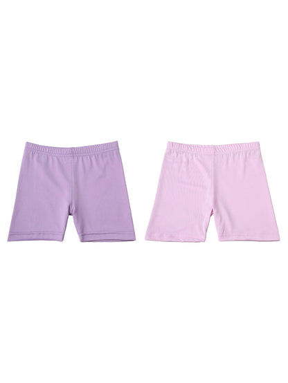 2Pcs Summer Solid Color Kids Leggings Girls
