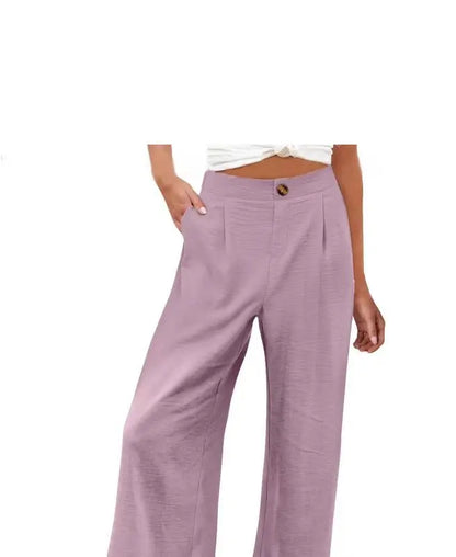 Cotton-Linen Casual Lightweight Elastic Waist Lounge Pants