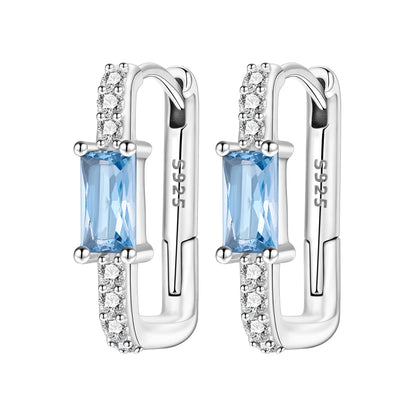 925 Sterling Silver Simple Gold U-shaped Earrings