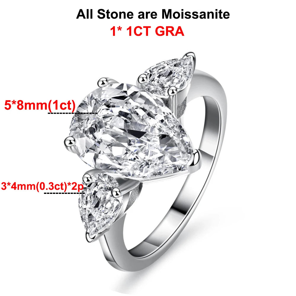 DANA Waterdrop Shape Full Moissanite Rings