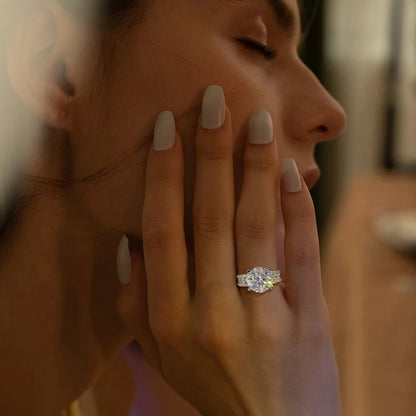 خاتم مويسانيت حقيقي 2 قيراط 8 مم