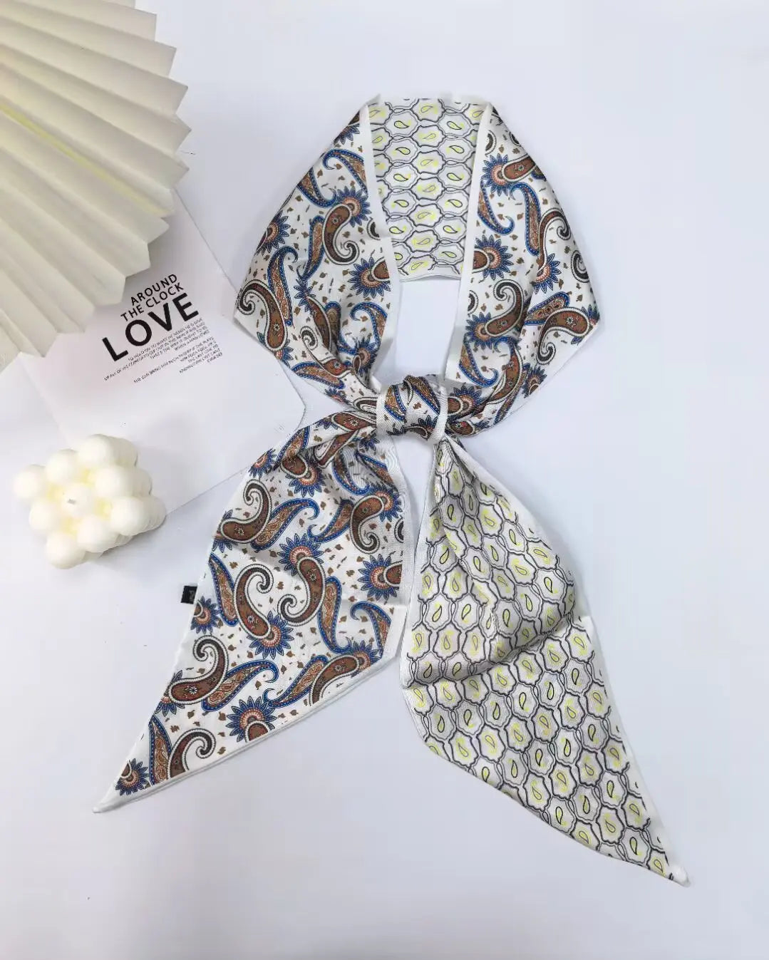 Luxury Long Silk Scarf Animal Horse Print Thin Narrow Scarf Shawl