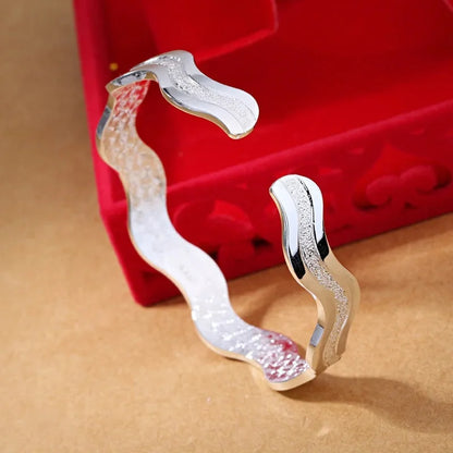 DANA Wavy Open Bangle Bracelet