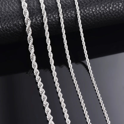 925 sterling silver Rope Chain Necklace