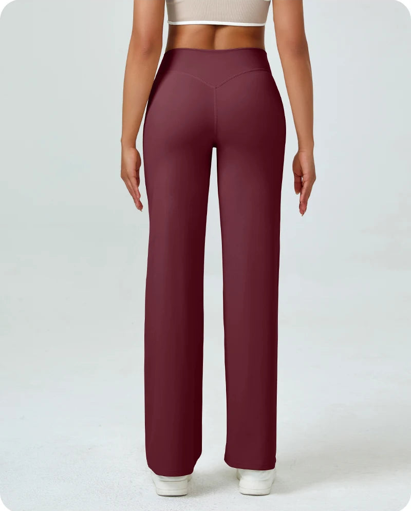 High Waisted Straight Leg Yoga Pants