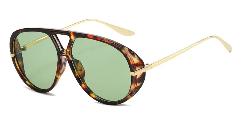 Oversized Punk Metal Double Bridge Sunglasses