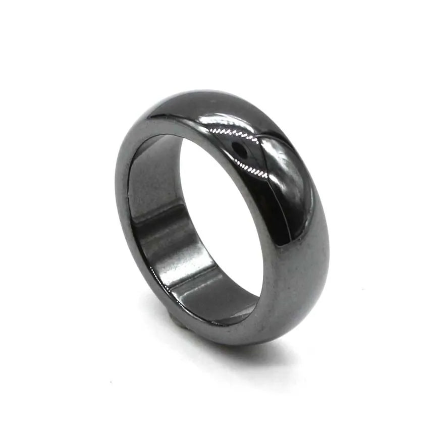 5pcs Natural Black Hematite Magnetic Stone Healing Ring
