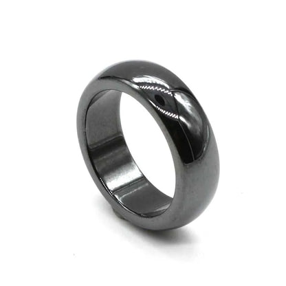 5pcs Natural Black Hematite Magnetic Stone Healing Ring
