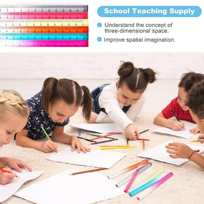 1pcs Colorful Clear Straight Ruler 15cm Four Edges Acrylic Transparent