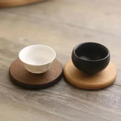 1PCS Solid Walnut Wood Coaster Round Beech Cup Mat