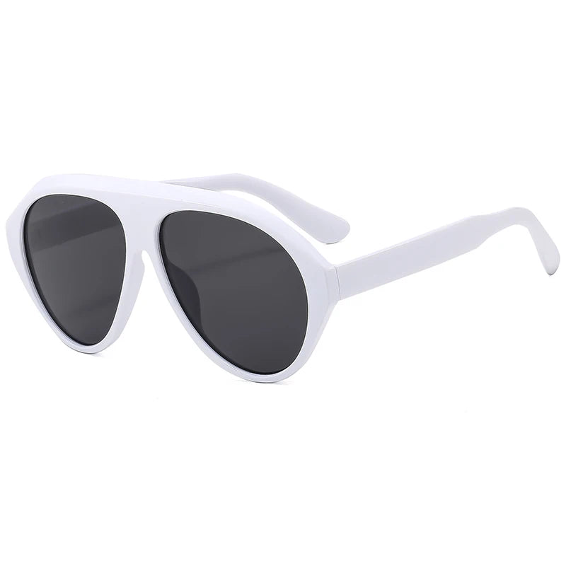 Retro Oversized Pilot Oval Multi Color Lens Sun Glasses