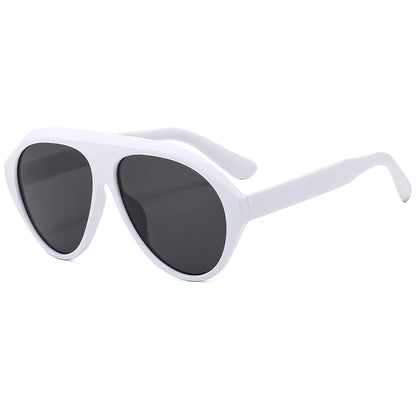 Retro Oversized Pilot Oval Multi Color Lens Sun Glasses