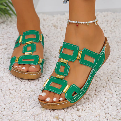 Large Size Roman Open Toe Slippers