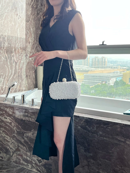 Luxury handmade chain shoulder Full Beaded clutch bag