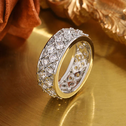 925 Sterling Silver Full CZ Diamond Sparkling High-End Ring