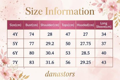 Fall/Winter Girls' Fleece Hooded Single-Breasted Floral Print Coat