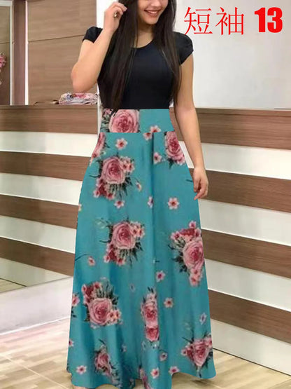 Flower print short sleeved dress