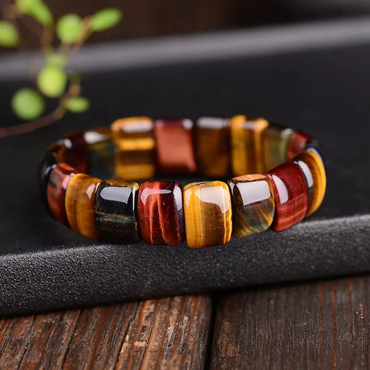 Colorful Tiger Eyes Natural Stone Beads Bangles & Bracelets Handmade Energy Bracelet