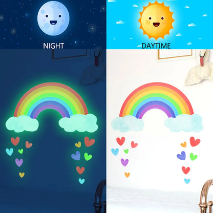 Cartoon Bunny Balloon Luminous Wall Stickers