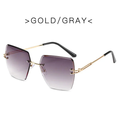 Oversized Rimless Sexy Vintage Sunglasses