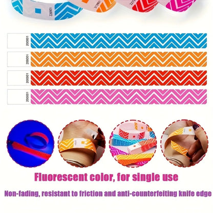 100/400pcs Fluorescent Numbered Wristbands