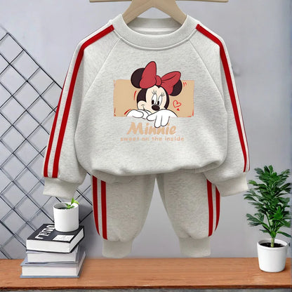 Casual Tracksuits O Neck Hoodies and Long Stripe Trousers Sets