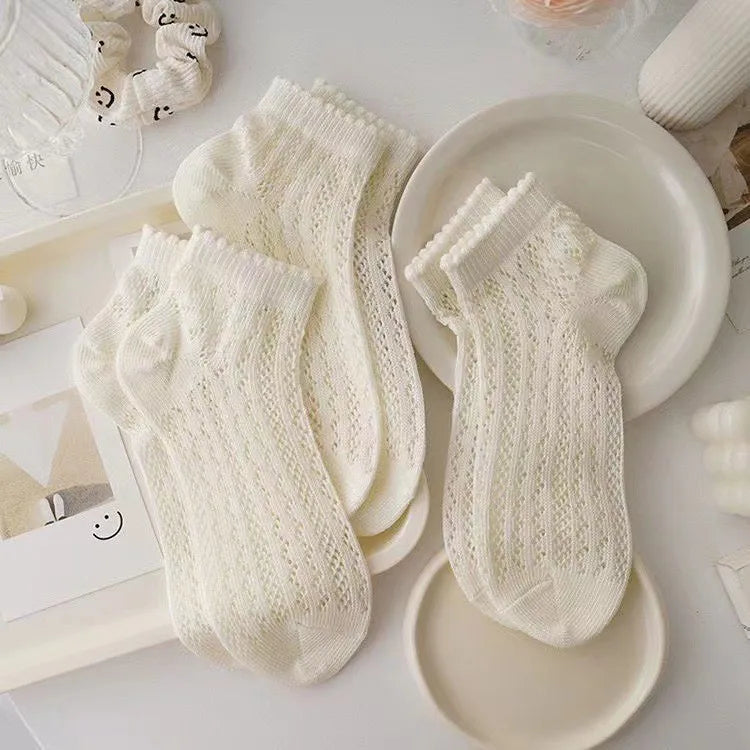 Soft Short Thin Mesh Socks