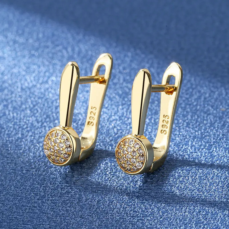 925 Silver Needle Princess Crystal Square Zircon Drop Earrings