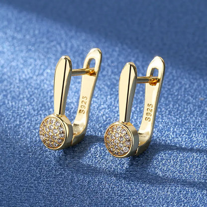 925 Silver Needle Princess Crystal Square Zircon Drop Earrings