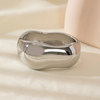 Exaggerated Silver Wide Geometric Irregular Cuff Bangles Punk Open Bangle Chunky Bracelets