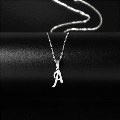 Letter Stainless Steel Letter Glossy Choker Necklaces