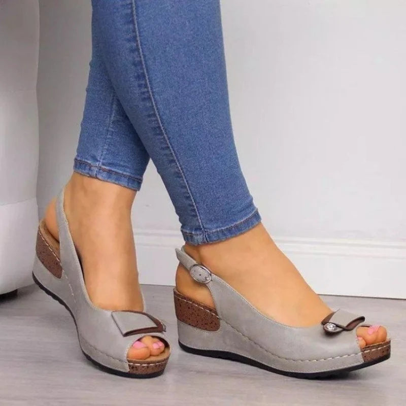 DANA Chunky Wedges Open Toe Sandals