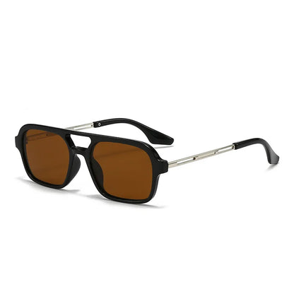 Metal Frame Square Black Rectangle Sunglasses
