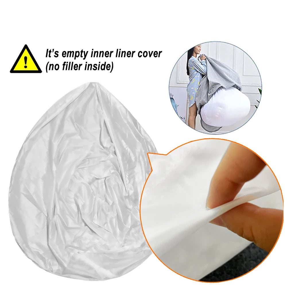 Adults  Children Fluffy Faux Fur Bean Bag Pouf Cover without Filler Beanbag