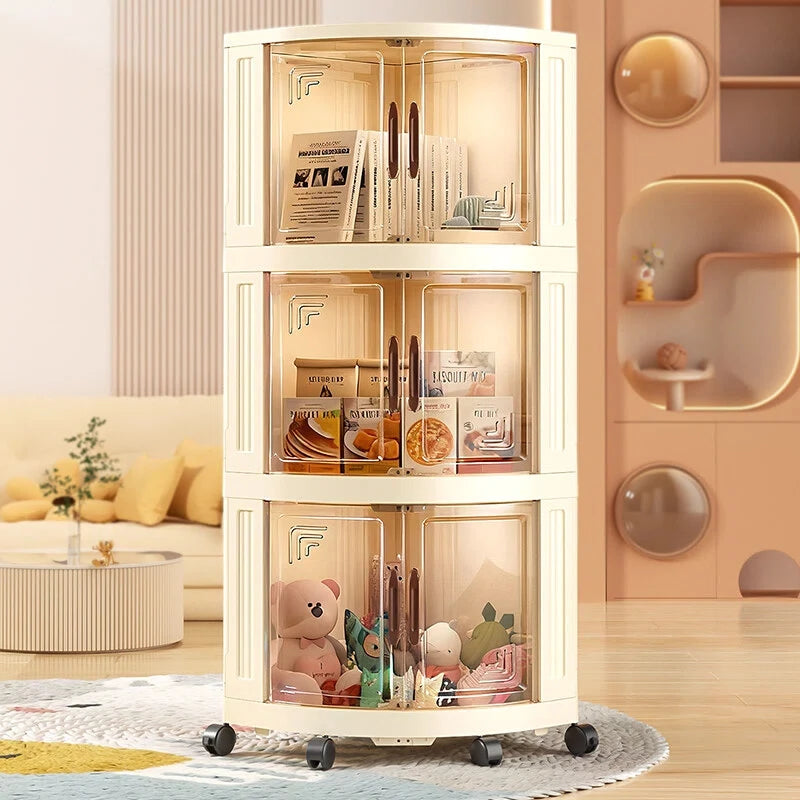 Plastic double-door foldable storage cabinet