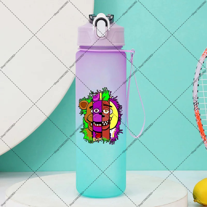 750ml FNAF Water Bottle with Straw Five Nights At Freddys Cartoon Anime