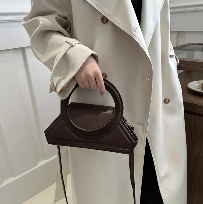 Pu Leather Elegant Tote Versatile Vintage Small Square Bag