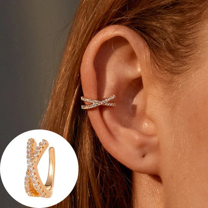 Bohemian Piercing Crystal Rhinestone Ear Cuff Wrap Earrings
