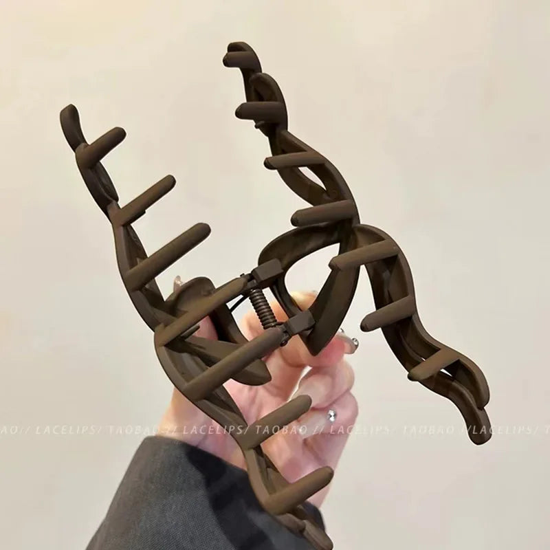 Brown Bow Shape Hair Claw Clip
