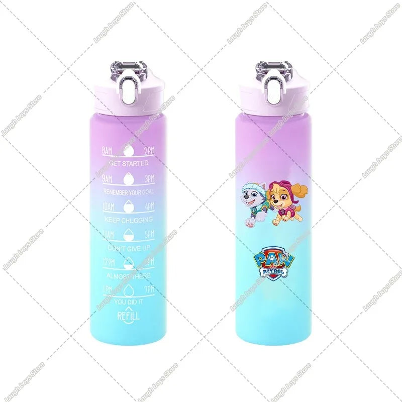 750ML PAW Patrols Gradient Color Water Cup Cartoon Print Drinking Bottle