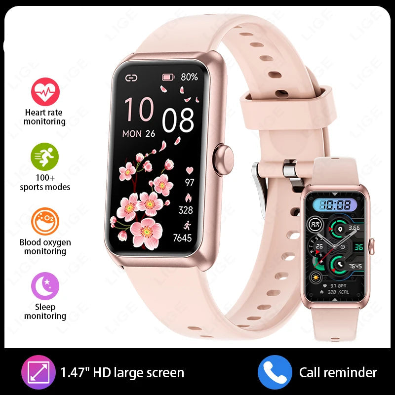 Fitness Tracker Watches with Heart Rate Monitor Sleep Tracker IP68 Waterproof Pedometer 1.47" Smart Watch